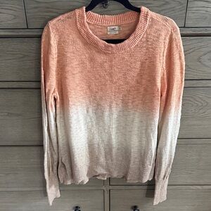 Faherty Coral and Cream Ombre Sweater